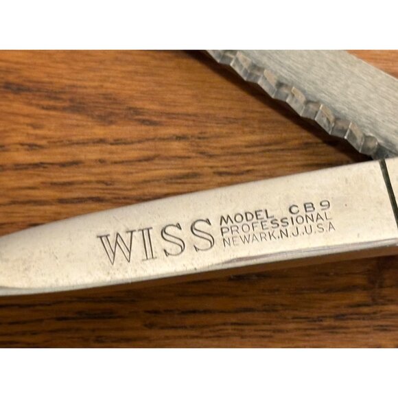 Vintage Wiss Scissors Set Of 3 - CB9 Pinking Shears SN7 Shears & Chrome Serrated - Picture 8 of 10